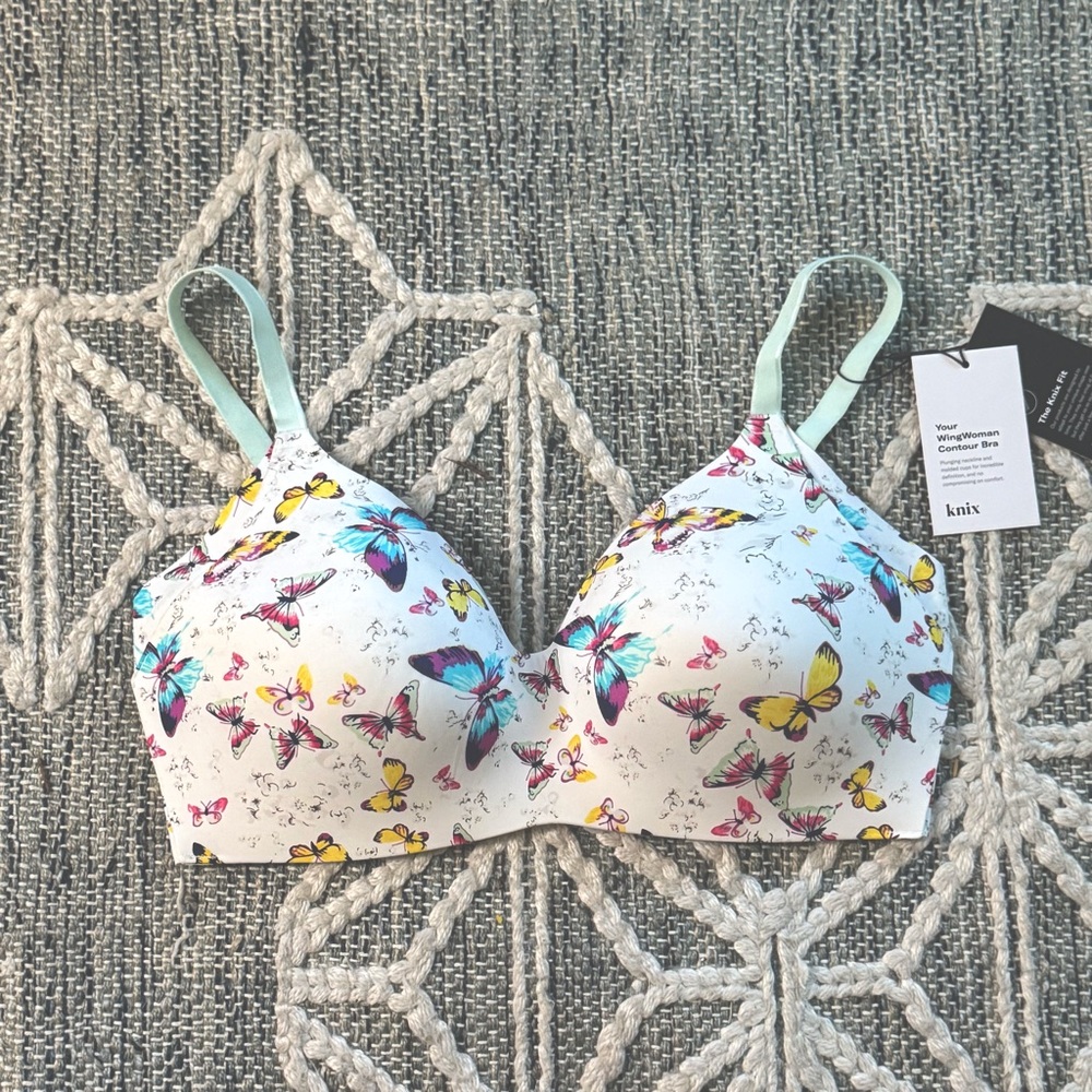 BNWT knix WingWoman Contour Bra in Butterfly Print (Size 7)